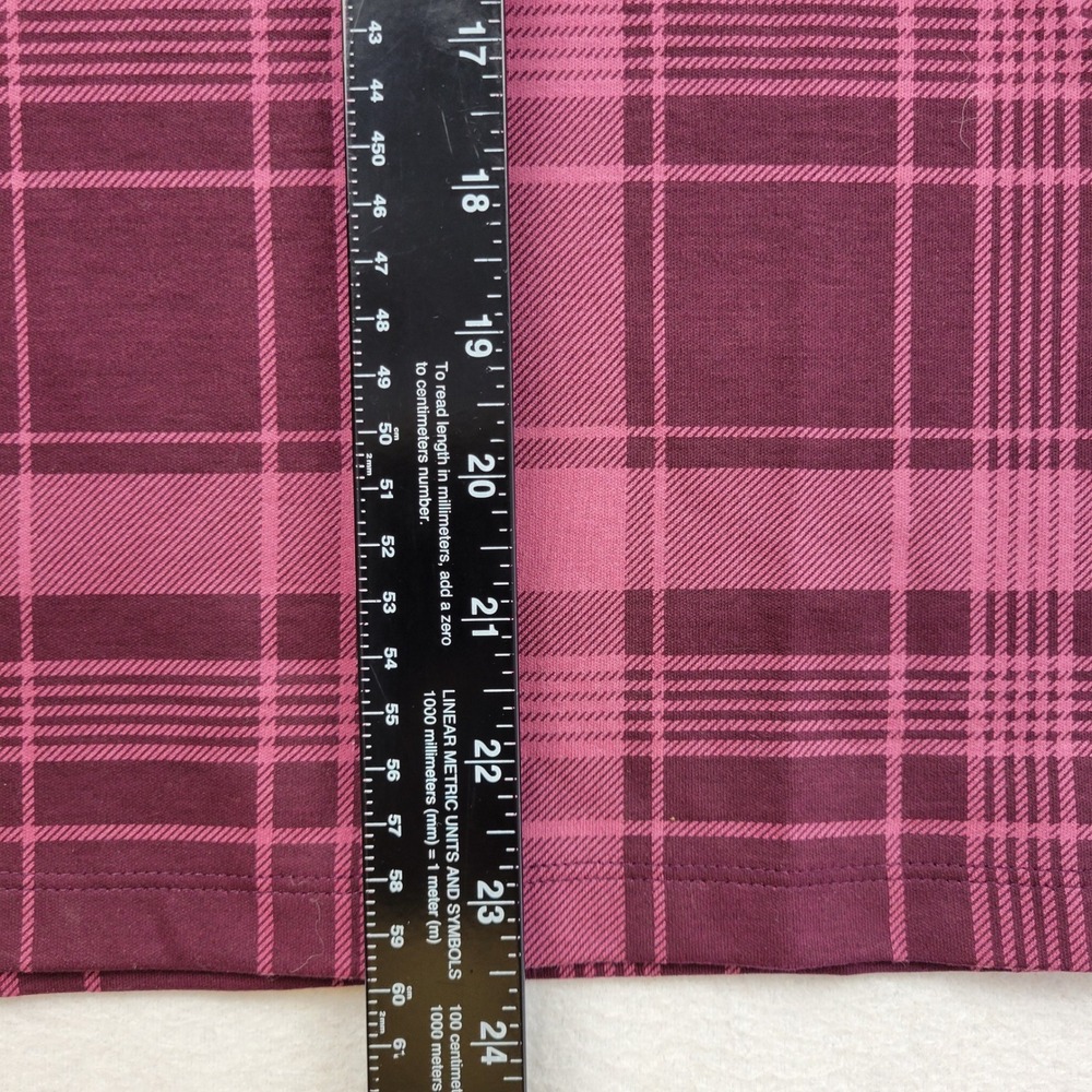 LL Bean Womens Interlock‎ Turtleneck Womens Small Top Plum Pink Plaid 523747 - Picture 5 of 12